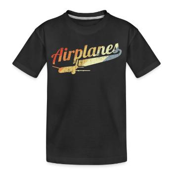 Avions rétro - T-shirt bio Premium Enfant - noir - Devant