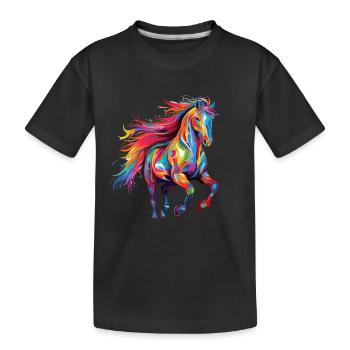 Horse Color Splash Color Splash Colorful - Kids' Premium Organic T-Shirt - black - Front
