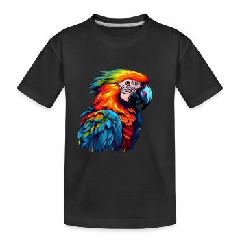 Colorful Parrot Splash of Color - Kids' Premium Organic T-Shirt - black - Front