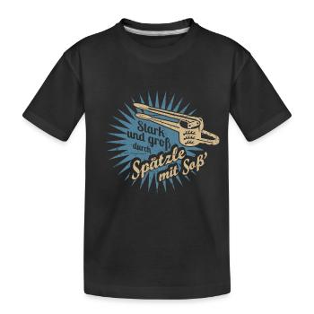 Spätzle mit Soß' - Kinder Premium Bio T-Shirt - Schwarz - Vorne