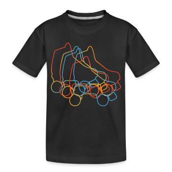 Retro Rollschuhe - Kinder Premium Bio T-Shirt - Schwarz - Vorne