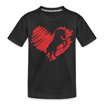 Pferdeliebe - Kinder Premium Bio T-Shirt - Schwarz - Vorne