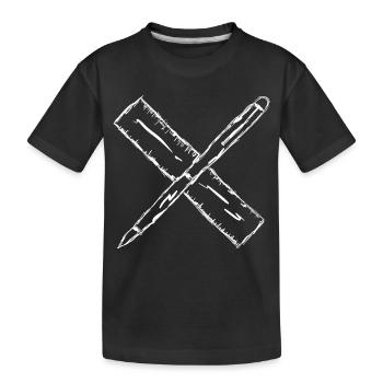 Sketch with pen and ruler - Kids' Premium Organic T-Shirt - black - Front