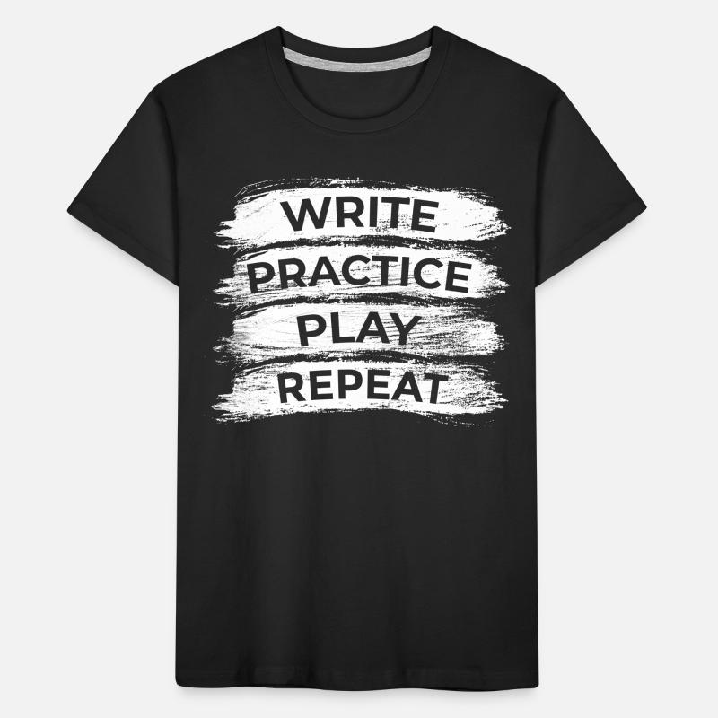 Writing, practicing, playing, repeating Kids' Premium Organic T-Shirt