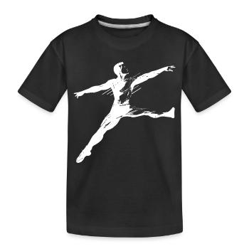 Männlicher Balletttänzer Skizze - Kinder Premium Bio T-Shirt - Schwarz - Vorne