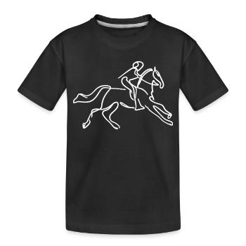 Horseback Riding Drawing - Kids' Premium Organic T-Shirt - black - Front