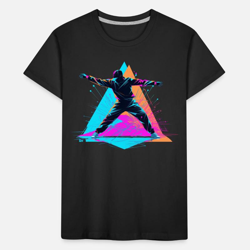 Retro Colors Breakdance Kids' Premium Organic T-Shirt