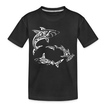 Requins polynésiens blancs - T-shirt bio Premium Enfant - noir - Devant