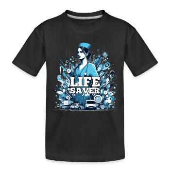 Cadeau de sauveteur d’infirmière - T-shirt bio Premium Enfant - noir - Devant