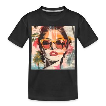 Sommer-Portrait - Kinder Premium Bio T-Shirt - Schwarz - Vorne
