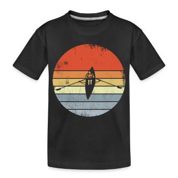 Vintage Ruderboot Zeichnung - Kinder Premium Bio T-Shirt - Schwarz - Vorne