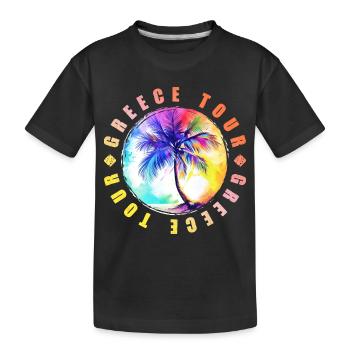 Greece Tour Bunt - Kinder Premium Bio T-Shirt - Schwarz - Vorne