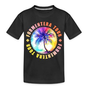 Formentera Tour Colorful - Kids' Premium Organic T-Shirt - black - Front