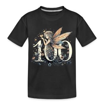 100 Jahre Fee Elfe süß Geburtstag Geschenk - Kinder Premium Bio T-Shirt - Schwarz - Vorne
