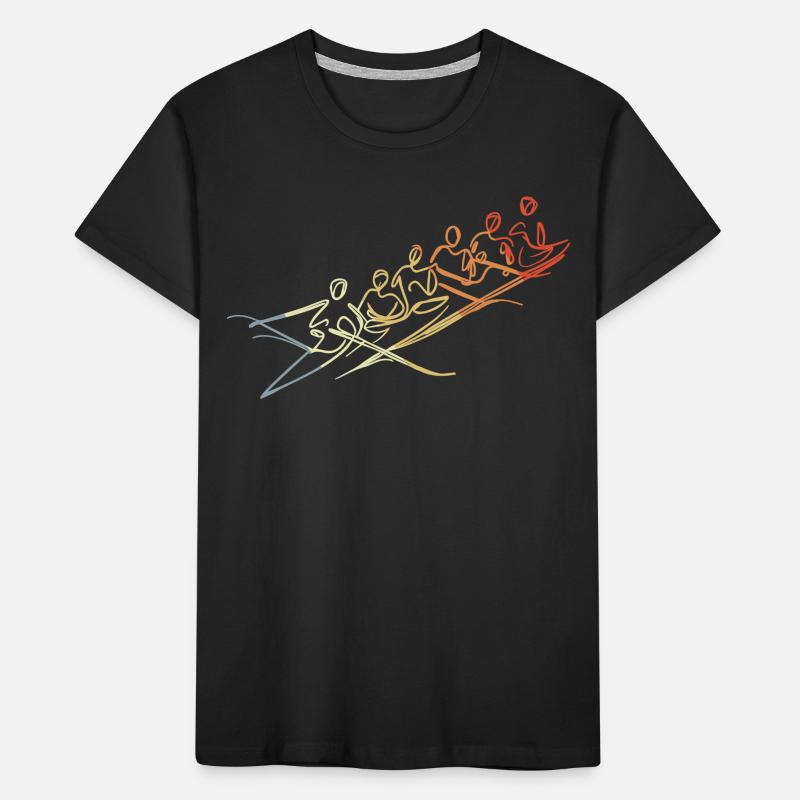 Rowing Team Drawing Kids' Premium Organic T-Shirt