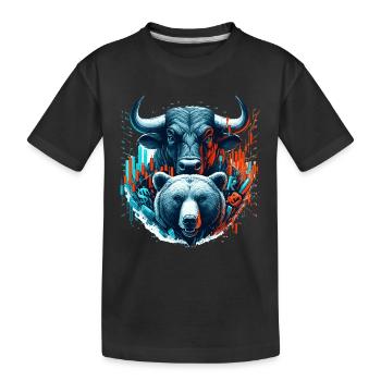Finance Taureau Bear Stock Market Wall Street cadeau - T-shirt bio Premium Enfant - noir - Devant