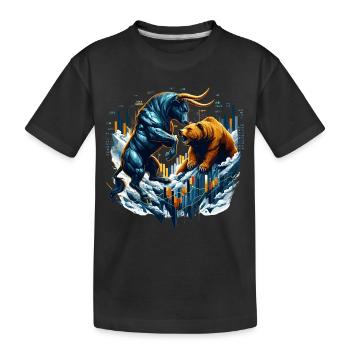 Finance Taureau Bear Fight Wall Street cadeau - T-shirt bio Premium Enfant - noir - Devant