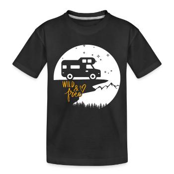 Vanlife & Camper Lifestyle Design - Kids' Premium Organic T-Shirt - black - Front
