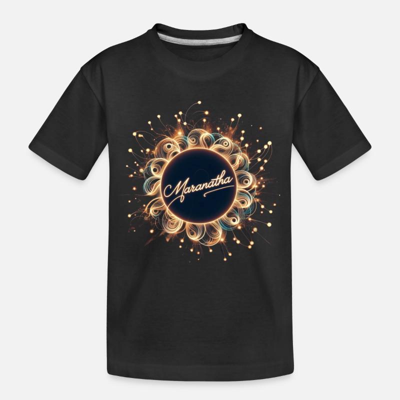 Maranatha Lichtkugel mit Strahlenkranz - Kinder Premium Bio T-Shirt - Schwarz