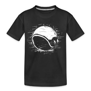 Tennisball Skizze - Kinder Premium Bio T-Shirt - Schwarz - Vorne
