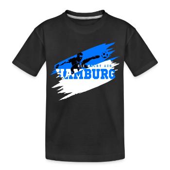 Fußball Hamburg Norden Fan - Kinder Premium Bio T-Shirt - Schwarz - Vorne