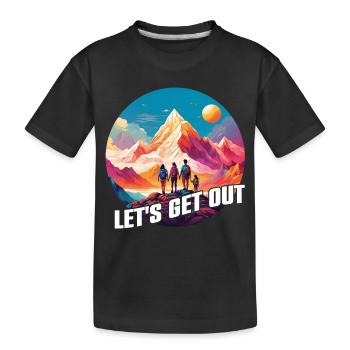 Nichts wie raus mit der Familie in die Natur - Kinder Premium Bio T-Shirt - Schwarz - Vorne