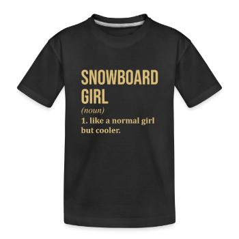Planche à neige - T-shirt bio Premium Enfant - noir - Devant
