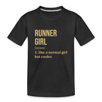 Running - Kids' Premium Organic T-Shirt - black - Front