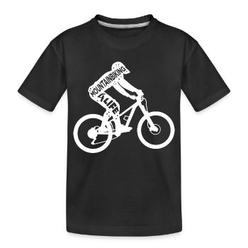 Citation de motivation pour le vélo de montagne - T-shirt bio Premium Enfant - noir - Devant