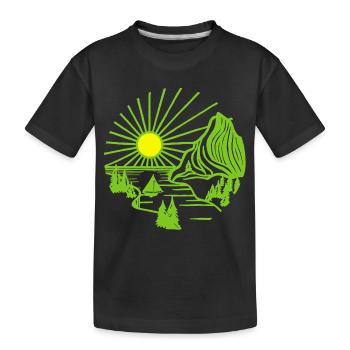 Urlaubslandschaft (Grün) - Kinder Premium Bio T-Shirt - Schwarz - Vorne