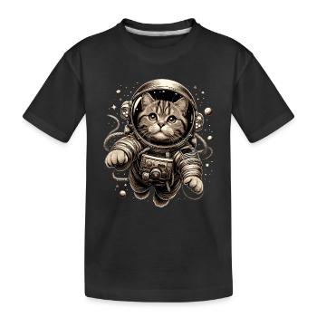 Astronaut BKH Tabby Gift - Kids' Premium Organic T-Shirt - black - Front