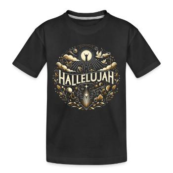 Hallelujah Kreisornament Lichtstrahlen - Kinder Premium Bio T-Shirt - Schwarz - Vorne
