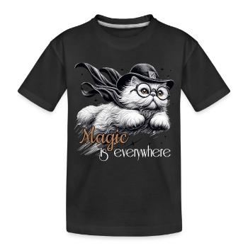Magic Persian White Persian Cat Gift - Kids' Premium Organic T-Shirt - black - Front