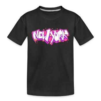 New York Horizontal Graffiti 2 - Kids' Premium Organic T-Shirt - black - Front
