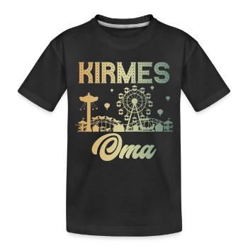 Kirmes Oma Jahrmarkt Rummel Volksfest - Kinder Premium Bio T-Shirt - Schwarz - Vorne
