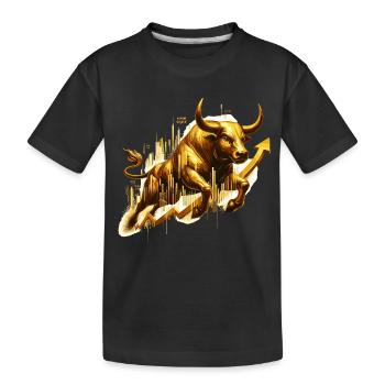 Taureau Bull Stocks Or Doré Wall Street Cadeau - T-shirt bio Premium Enfant - noir - Devant