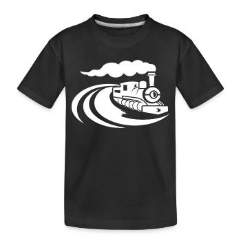 Locomotive - Kids' Premium Organic T-Shirt - black - Front