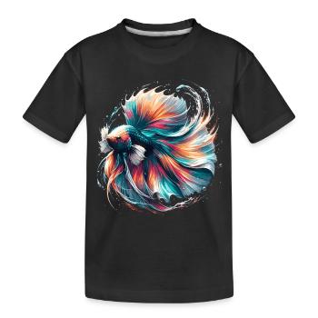 Betta Splendens Lumineux, Coloré - T-shirt bio Premium Enfant - noir - Devant