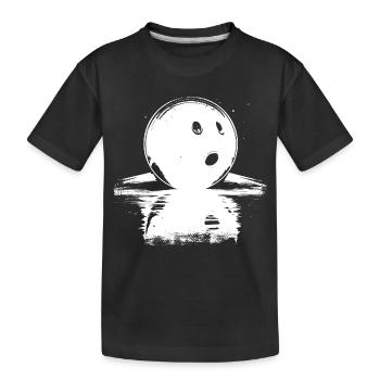 Bowlingkugel Skizze - Kinder Premium Bio T-Shirt - Schwarz - Vorne