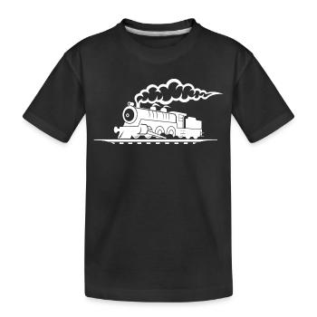Dessin de chemin de fer - T-shirt bio Premium Enfant - noir - Devant