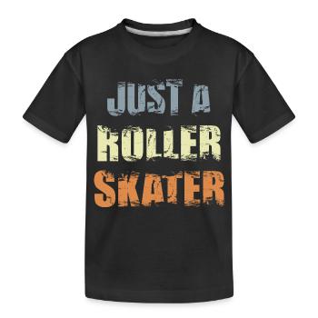 Lustiger Rollschuhläufer - Kinder Premium Bio T-Shirt - Schwarz - Vorne