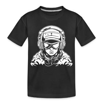 Dessin de joueur - T-shirt bio Premium Enfant - noir - Devant