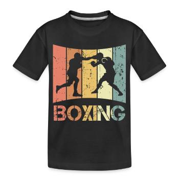 Vintage Boxer - Kinder Premium Bio T-Shirt - Schwarz - Vorne