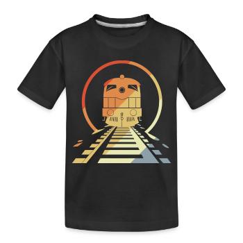 Chemin de fer rétro - T-shirt bio Premium Enfant - noir - Devant