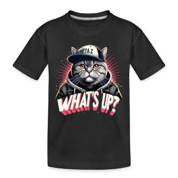 BKH Britisch Kurzhaar Katze getigert Gangster - Kinder Premium Bio T-Shirt - Schwarz - Vorne