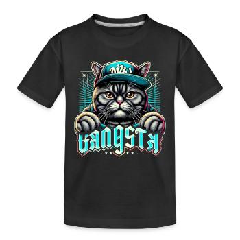 BKH Britisch Kurzhaar Katze getigert Gangsta Gangs - Kinder Premium Bio T-Shirt - Schwarz - Vorne