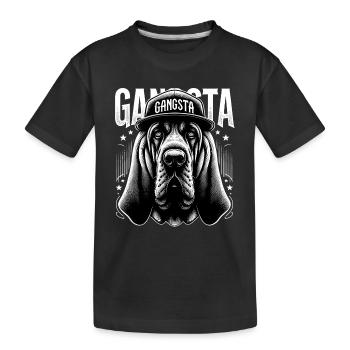 Bloodhound Gangsta Gangster Hund Geschenk - Kinder Premium Bio T-Shirt - Schwarz - Vorne