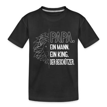 Papa – The Protector | Strong father design - Kids' Premium Organic T-Shirt - black - Front