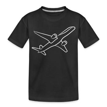 Airplane Sketch - Kids' Premium Organic T-Shirt - black - Front