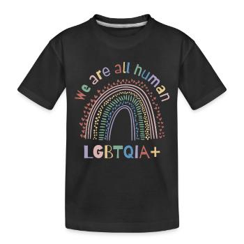 Wir sind alle Menschen, LGBTQIA+ Pride - Kinder Premium Bio T-Shirt - Schwarz - Vorne